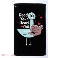 Read Your Heart Out Pigeon Cute Teacher Book Lover Golf Towel thumb 0