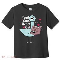 Read Your Heart Out Pigeon Cute Teacher Book Lover Toddler T-Shirt thumb 0
