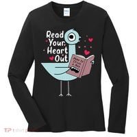 Read Your Heart Out Pigeon Cute Teacher Book Lover Women's Long Sleeve Shirt thumb 0