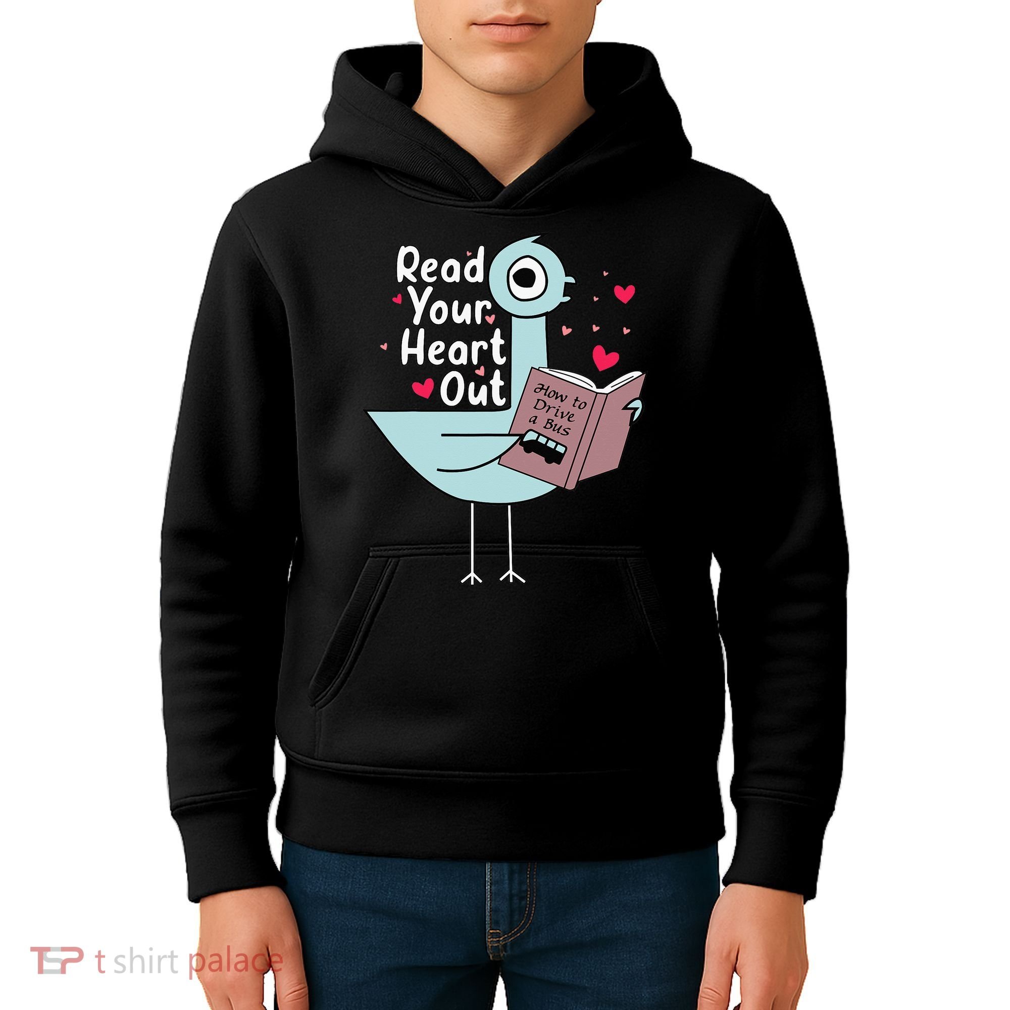 Read Your Heart Out Pigeon Cute Teacher Book Lover Kids Hoodie