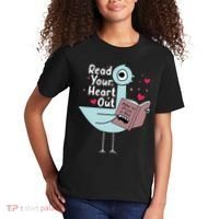 Read Your Heart Out Pigeon Cute Teacher Book Lover Kids T-Shirt thumb 2