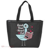 Read Your Heart Out Pigeon Cute Teacher Book Lover Tote Bag thumb 0