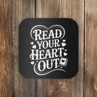 Read Your Heart Out Teacher Women Reader Bookish Book Lover Coaster thumb 0