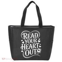 Read Your Heart Out Teacher Women Reader Bookish Book Lover Tote Bag thumb 0