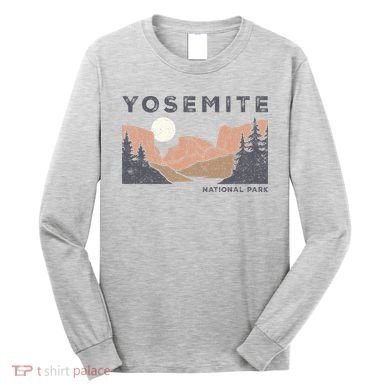 Retro Yosemite Halfdome National Park Long Sleeve Shirt