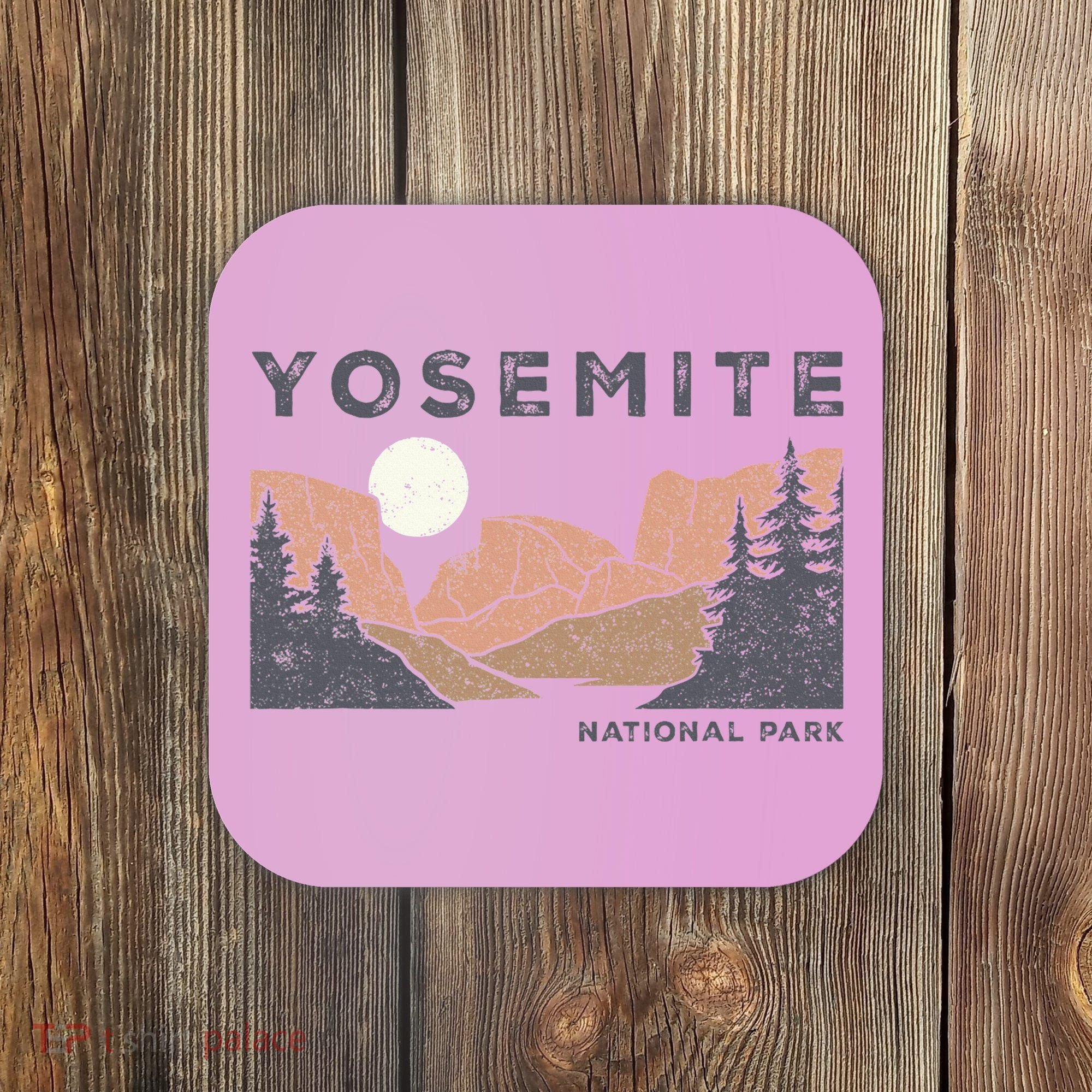 Retro Yosemite Halfdome National Park Coaster