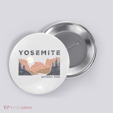 Retro Yosemite Halfdome National Park Button