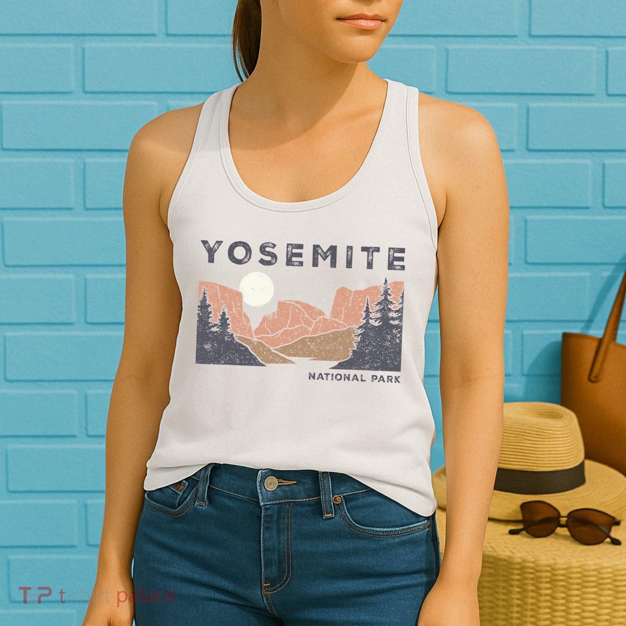 Retro Yosemite Halfdome National Park Women's Tank Top