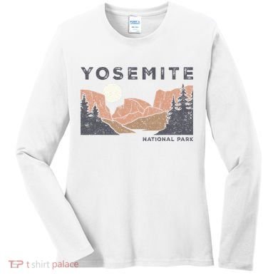 Retro Yosemite Halfdome National Park Women's Long Sleeve Shirt