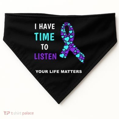 Ribbon Your Life Matters Gift Cool Gift USA-Made Doggie Bandana
