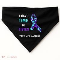 Ribbon Your Life Matters Gift Cool Gift USA-Made Doggie Bandana thumb 0