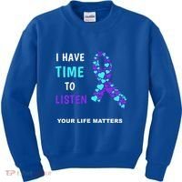 Ribbon Your Life Matters Gift Cool Gift Kids Sweatshirt thumb 0
