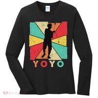 Retro Yoyo Lover Yoyo Toy Game Pastime Gift Yoyo Women's Long Sleeve Shirt thumb 0