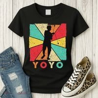 Retro Yoyo Lover Yoyo Toy Game Pastime Gift Yoyo Women's T-Shirt thumb 3