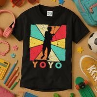 Retro Yoyo Lover Yoyo Toy Game Pastime Gift Yoyo Kids T-Shirt thumb 3