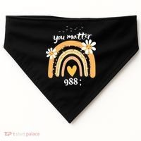 Rainbow You Matter 988 Suicide Prevention Awareness Ribbon Gift USA-Made Doggie Bandana thumb 0
