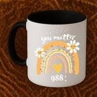 Rainbow You Matter 988 Suicide Prevention Awareness Ribbon Gift Coffee Mug thumb 2