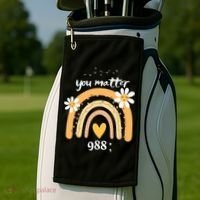 Rainbow You Matter 988 Suicide Prevention Awareness Ribbon Gift Golf Towel thumb 2