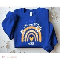 Rainbow You Matter 988 Suicide Prevention Awareness Ribbon Gift Sweatshirt thumb 2
