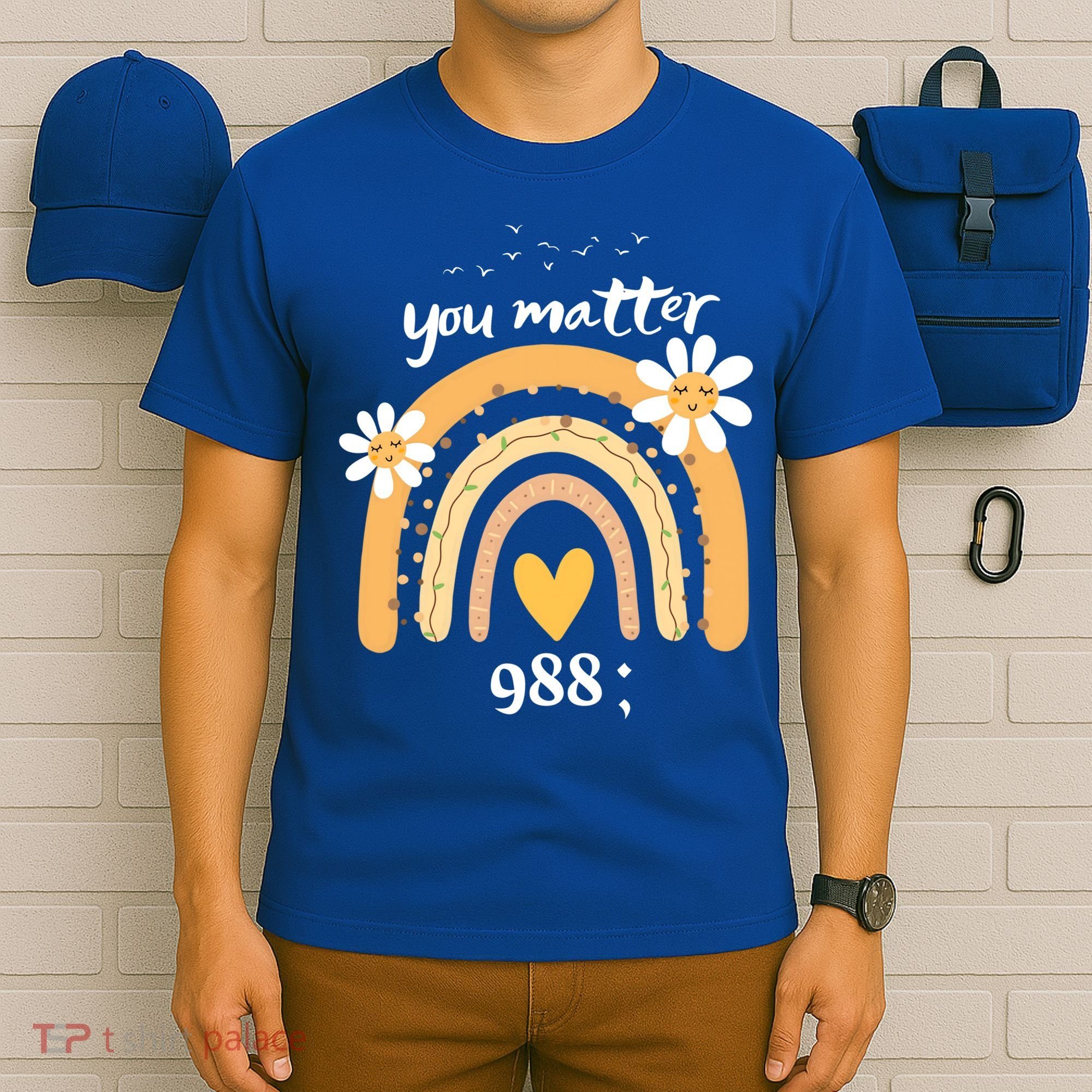 Rainbow You Matter 988 Suicide Prevention Awareness Ribbon Gift T-Shirt