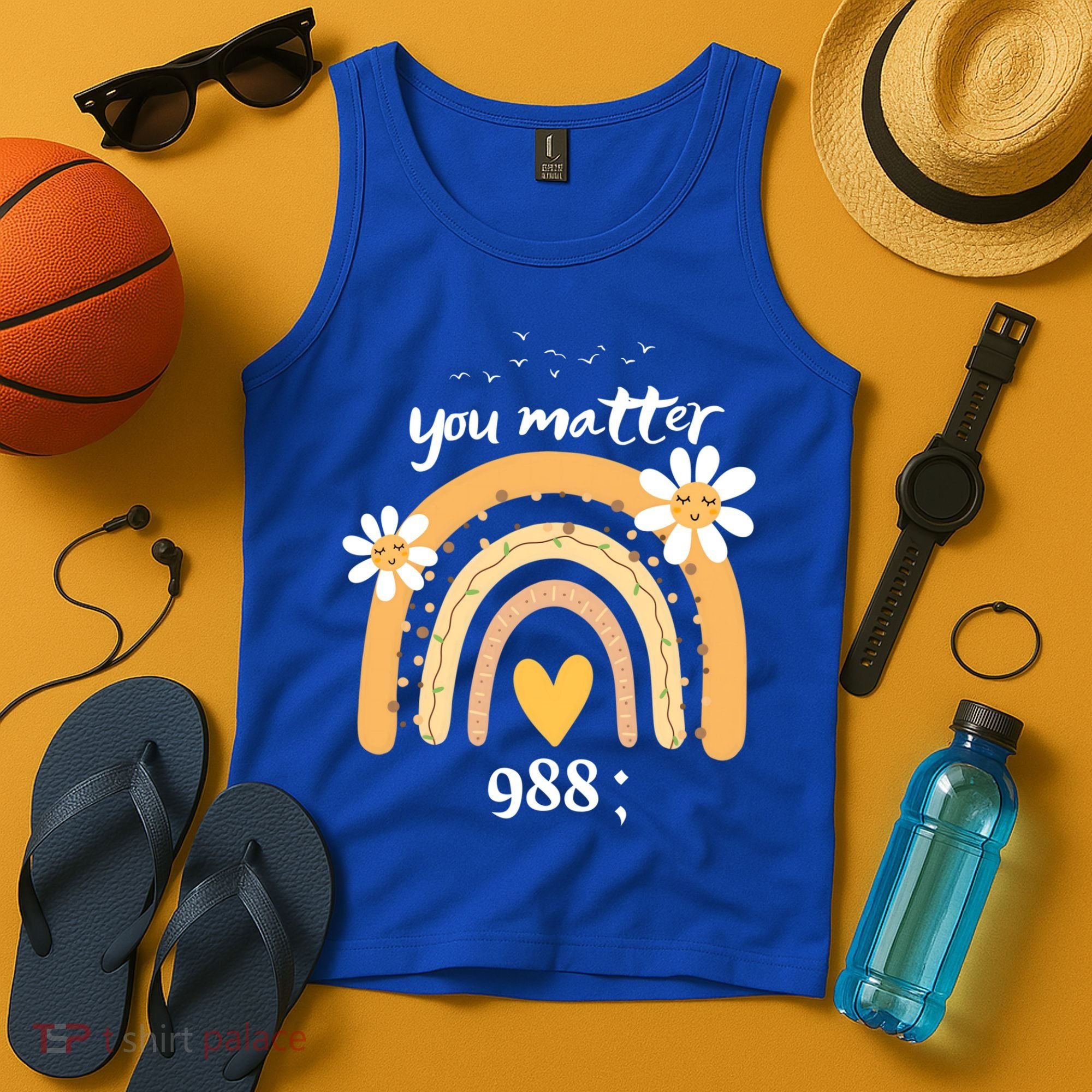 Rainbow You Matter 988 Suicide Prevention Awareness Ribbon Gift Tank Top