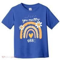 Rainbow You Matter 988 Suicide Prevention Awareness Ribbon Gift Toddler T-Shirt thumb 0