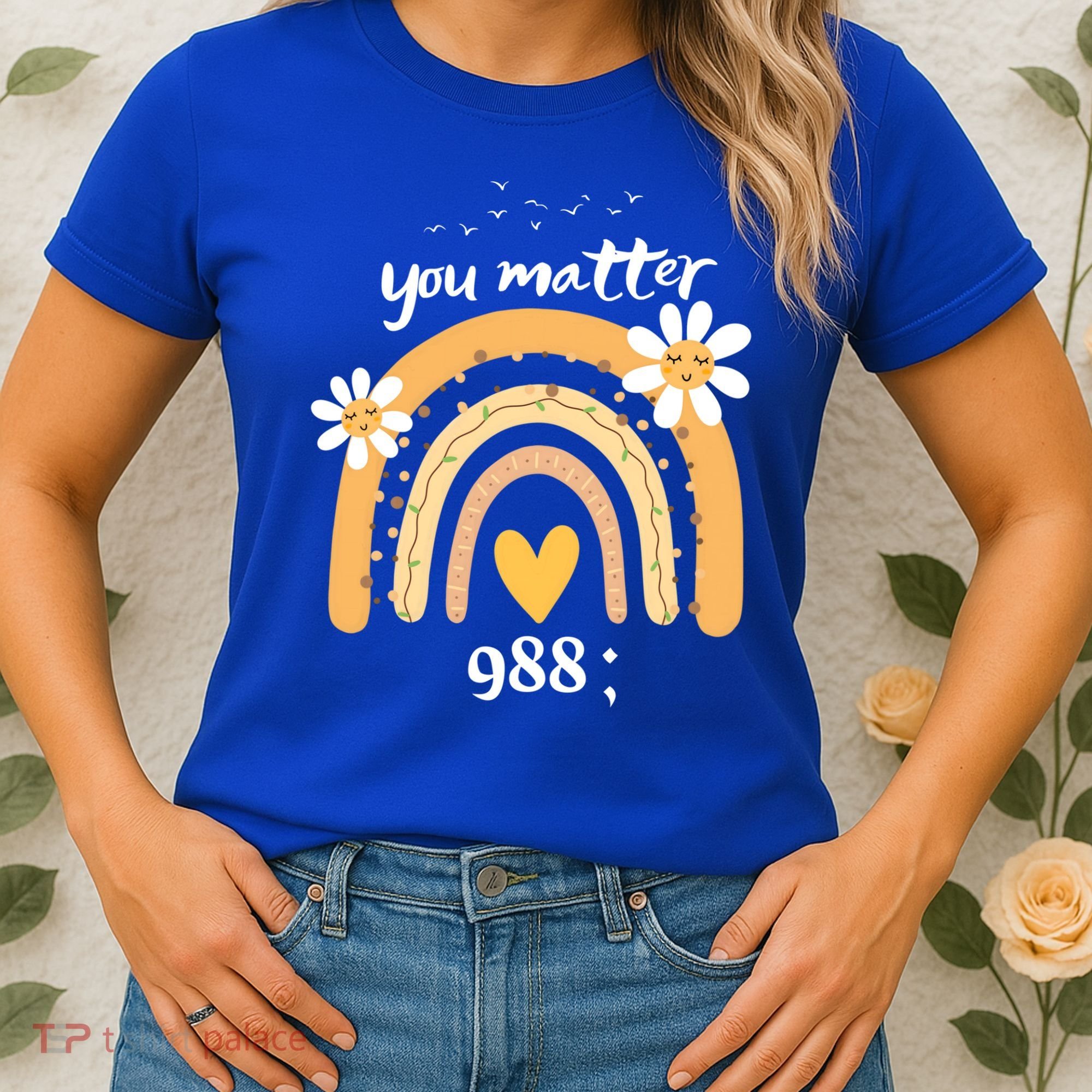 Rainbow You Matter 988 Suicide Prevention Awareness Ribbon Gift Women's T-Shirt