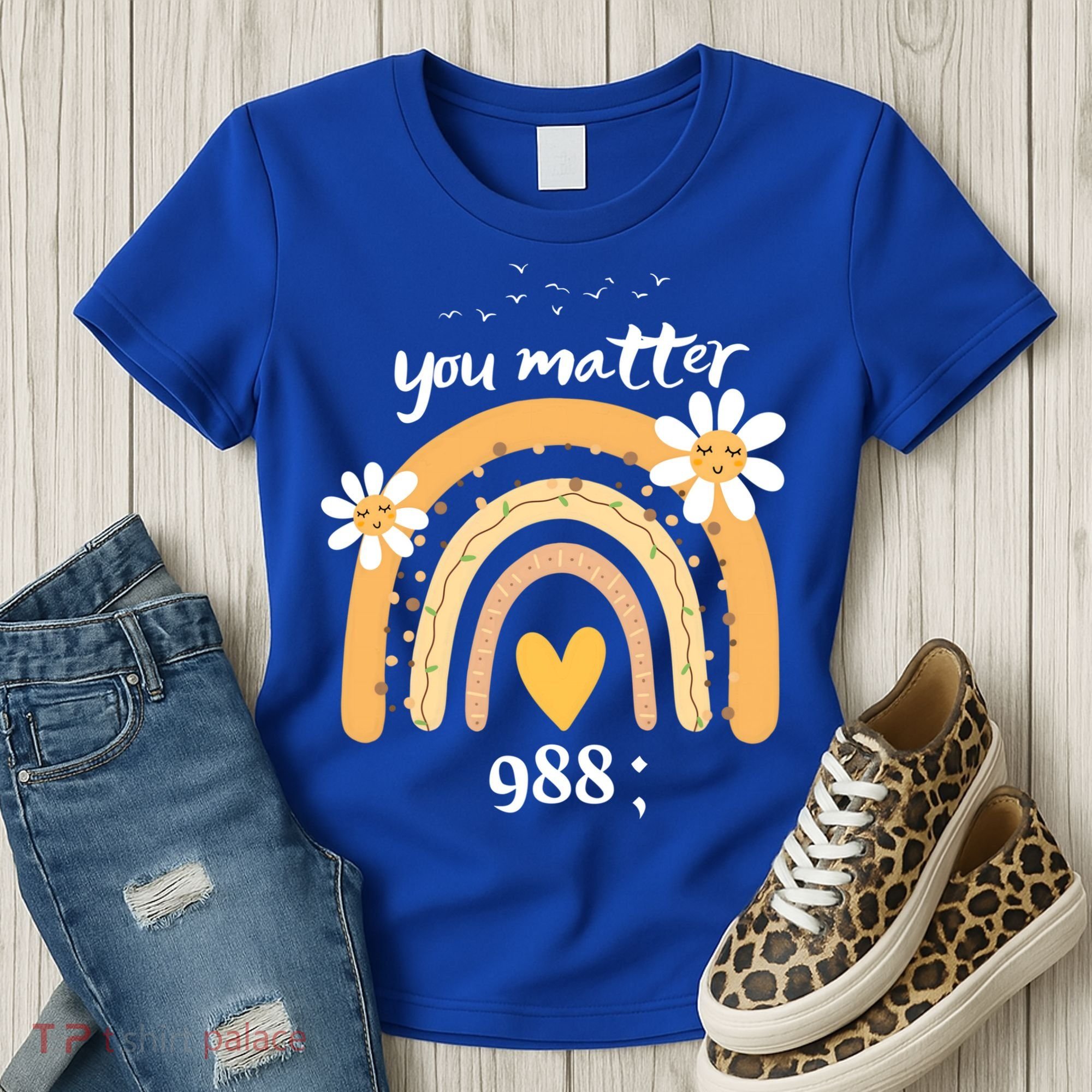 Rainbow You Matter 988 Suicide Prevention Awareness Ribbon Gift Women's T-Shirt