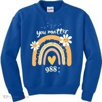 Rainbow You Matter 988 Suicide Prevention Awareness Ribbon Gift Kids Sweatshirt thumb 0