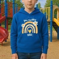 Rainbow You Matter 988 Suicide Prevention Awareness Ribbon Gift Kids Hoodie thumb 2