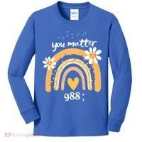 Rainbow You Matter 988 Suicide Prevention Awareness Ribbon Gift Kids Long Sleeve Shirt thumb 0