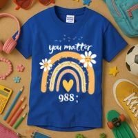 Rainbow You Matter 988 Suicide Prevention Awareness Ribbon Gift Kids T-Shirt thumb 3