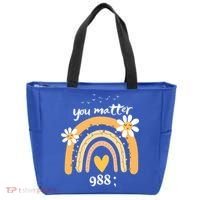 Rainbow You Matter 988 Suicide Prevention Awareness Ribbon Gift Tote Bag thumb 0