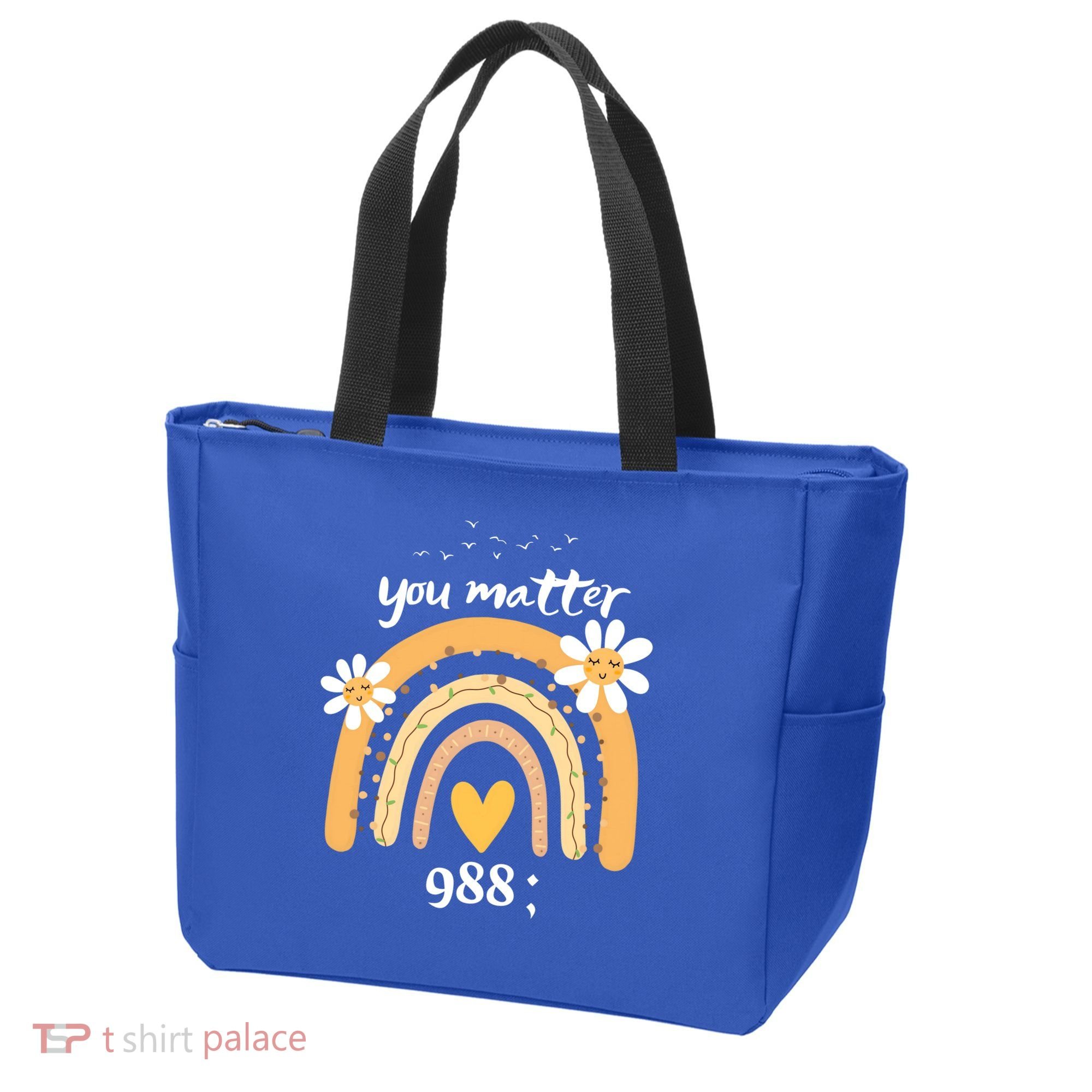 Rainbow You Matter 988 Suicide Prevention Awareness Ribbon Gift Tote Bag