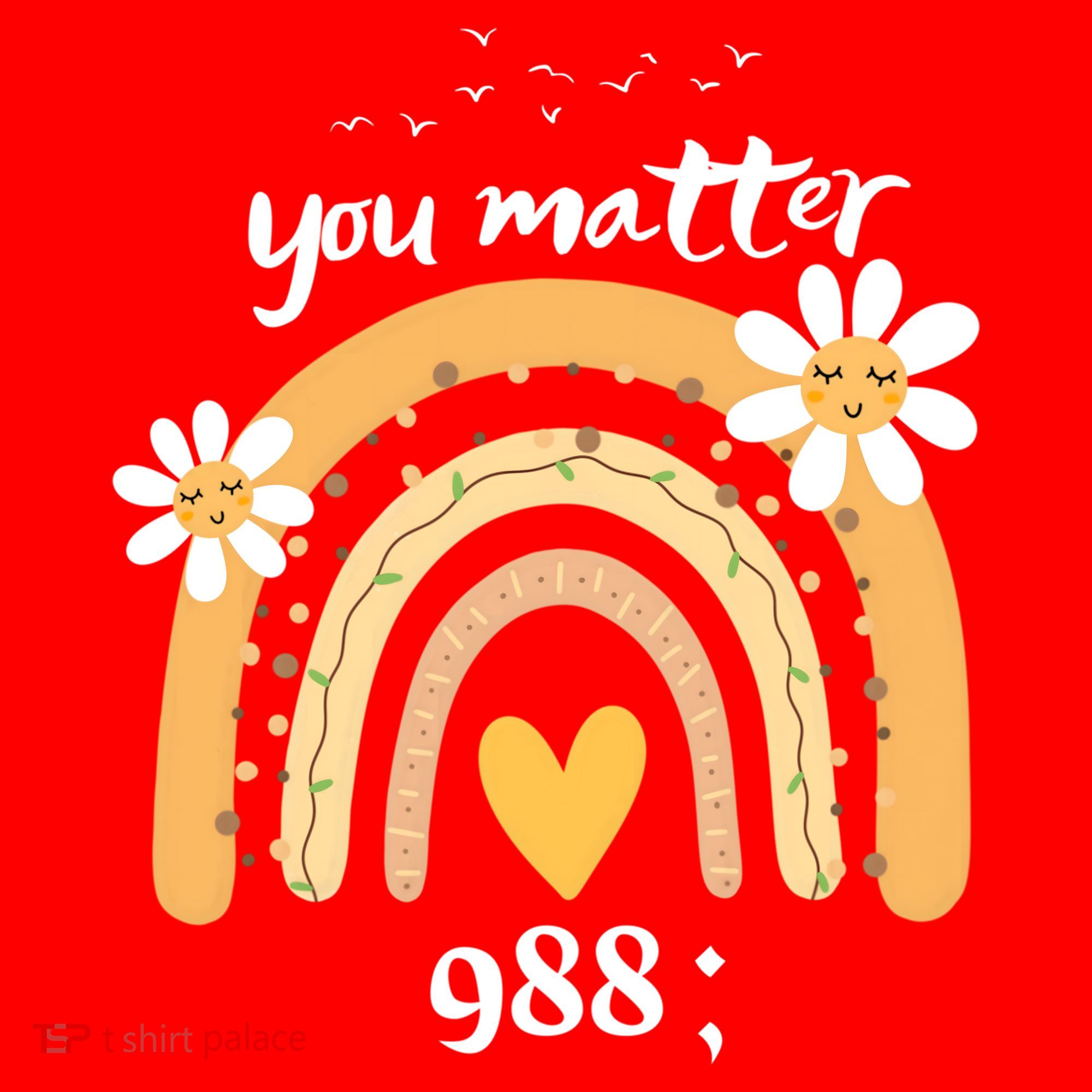 Rainbow You Matter 988 Suicide Prevention Awareness Ribbon Gift Santa Hat