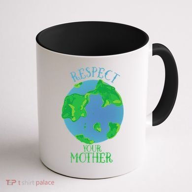 Respect Your Mother Earth Day Artistic Earth Coffee Mug back