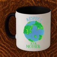 Respect Your Mother Earth Day Artistic Earth Coffee Mug thumb 2