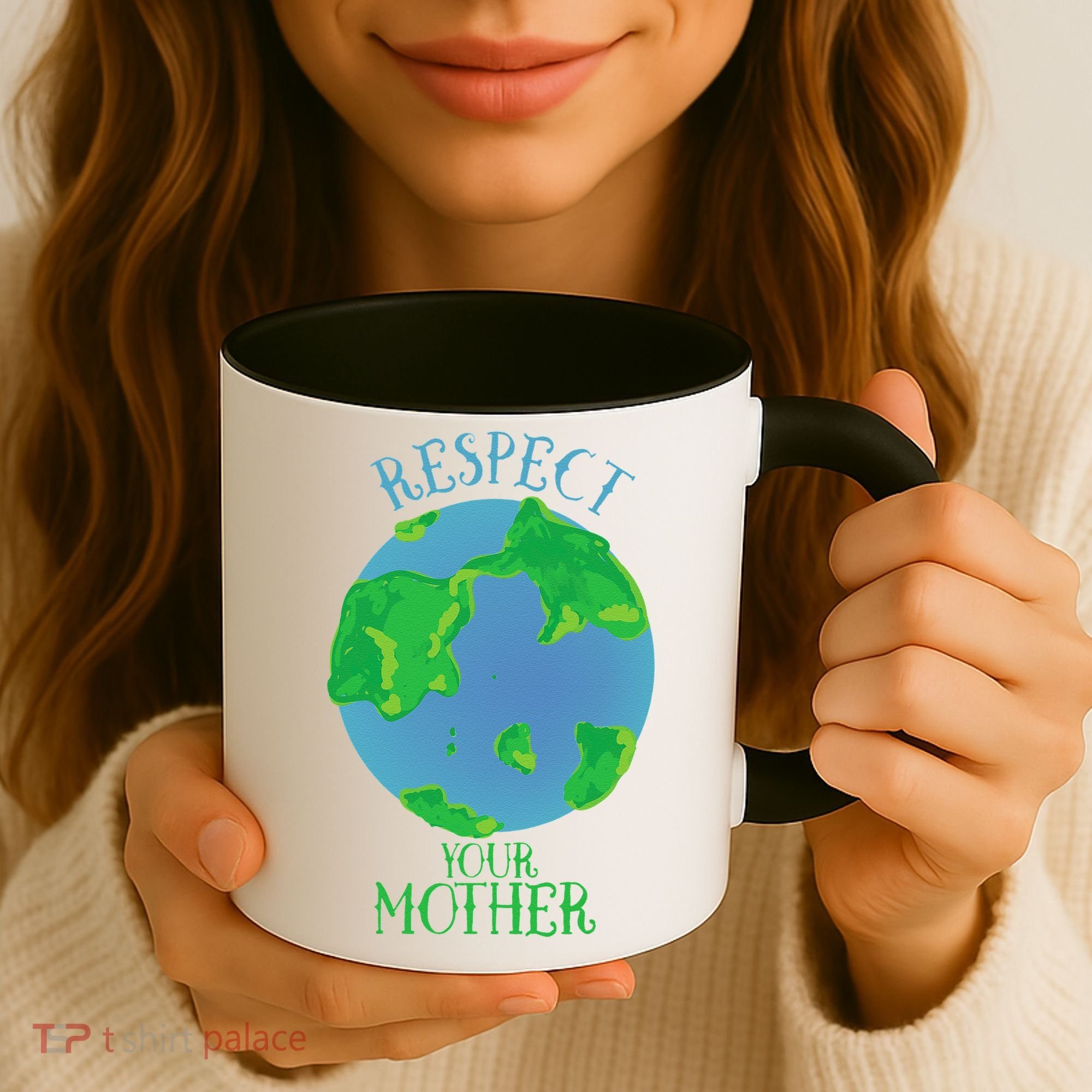 Respect Your Mother Earth Day Artistic Earth Coffee Mug