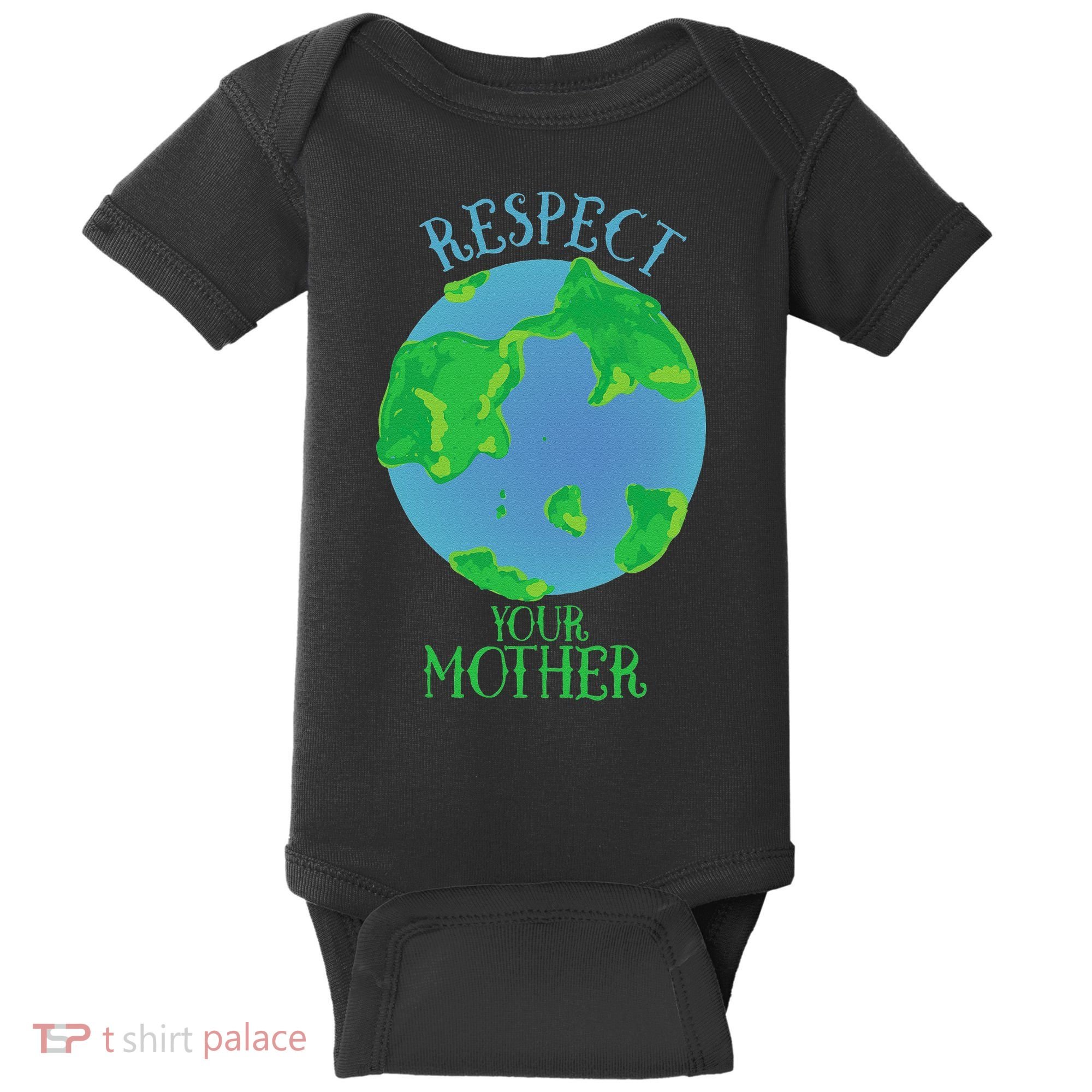 Respect Your Mother Earth Day Artistic Earth Baby Bodysuit