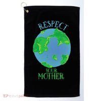 Respect Your Mother Earth Day Artistic Earth Golf Towel thumb 0