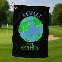 Respect Your Mother Earth Day Artistic Earth Golf Towel thumb 1