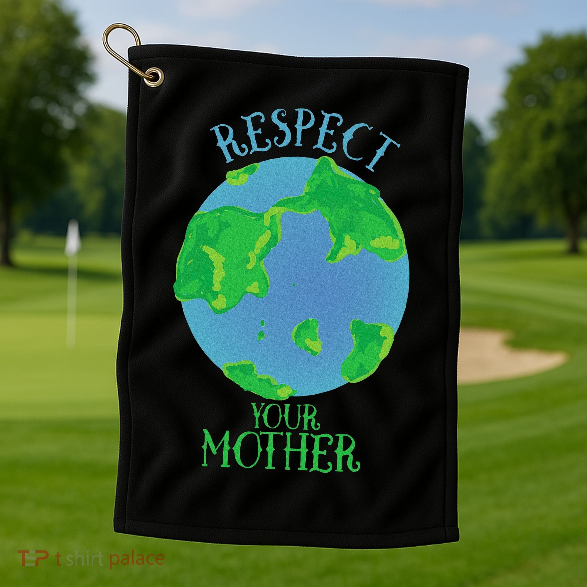 Respect Your Mother Earth Day Artistic Earth Golf Towel