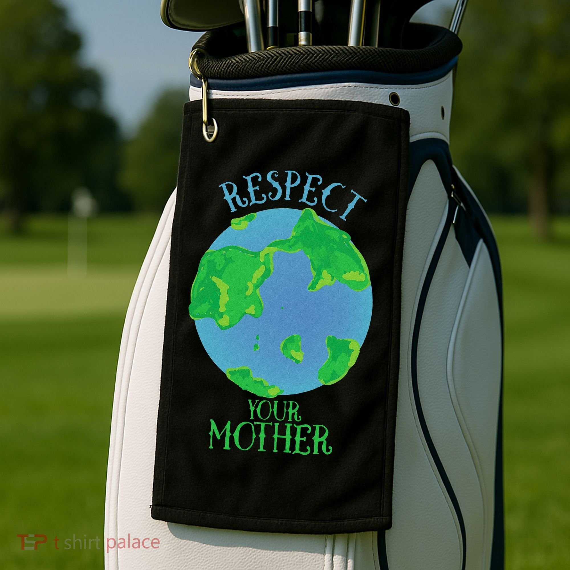 Respect Your Mother Earth Day Artistic Earth Golf Towel