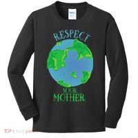 Respect Your Mother Earth Day Artistic Earth Kids Long Sleeve Shirt thumb 0