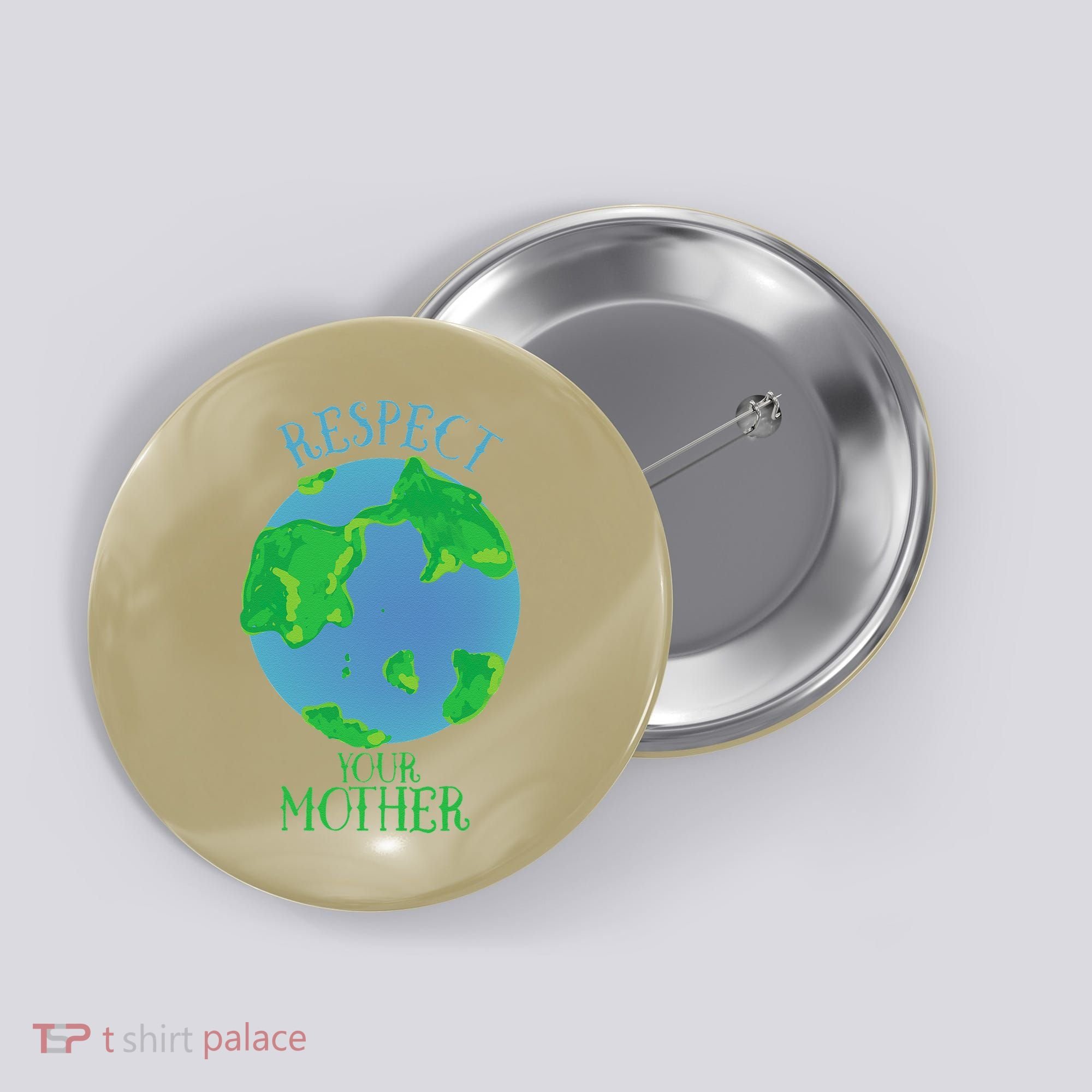 Respect Your Mother Earth Day Artistic Earth Button