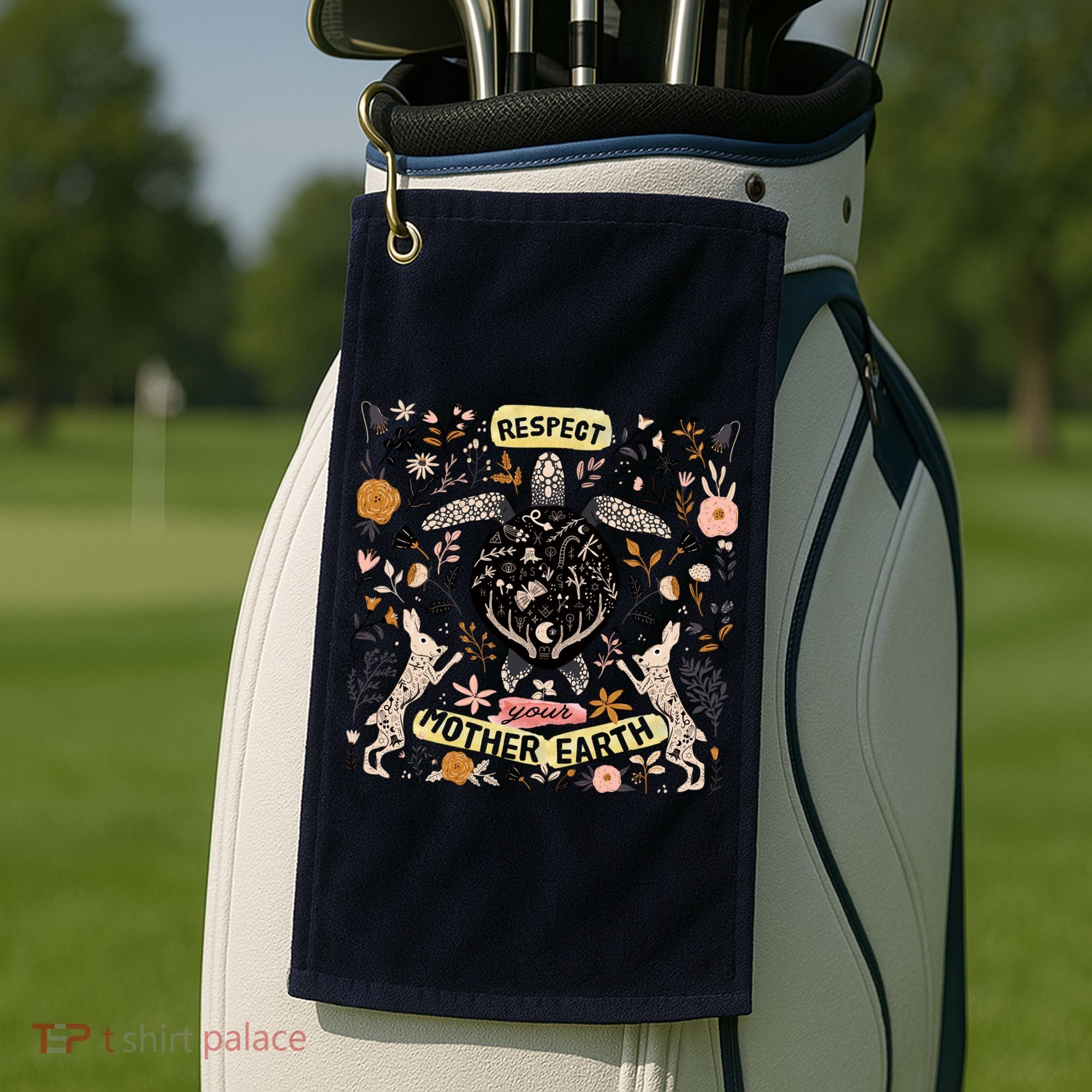 Respect Your Mother Earth Gift For Earth Day Golf Towel