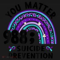 Rainbow You Matter 988 Suicide Prevention Awareness Ribbon Long Sleeve Shirt thumb 2