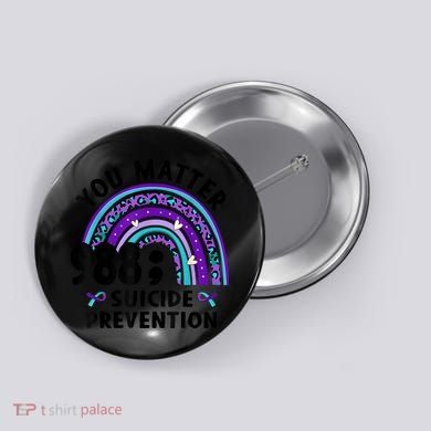 Rainbow You Matter 988 Suicide Prevention Awareness Ribbon Button