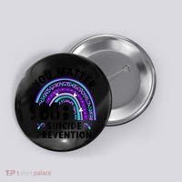 Rainbow You Matter 988 Suicide Prevention Awareness Ribbon Button thumb 0