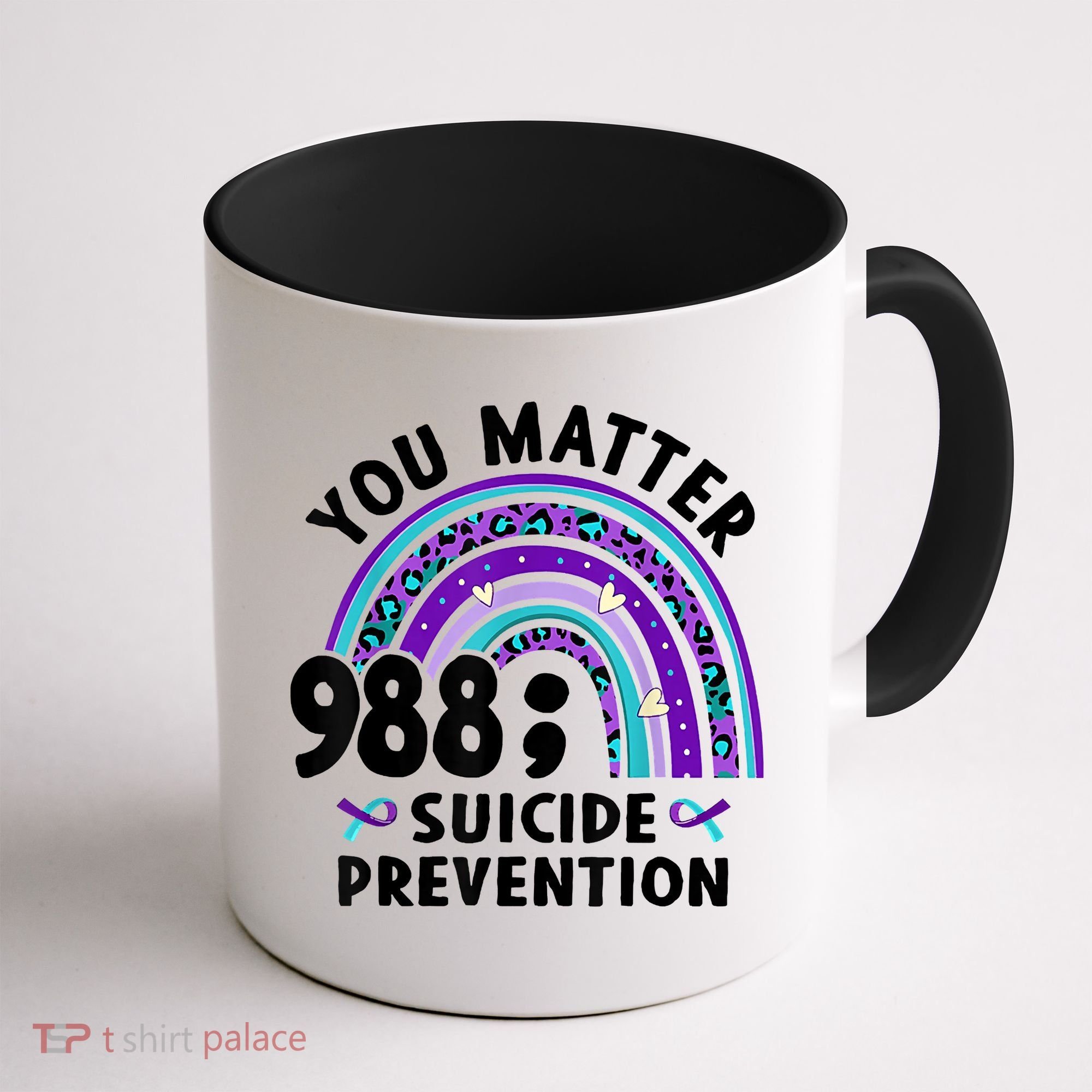 Rainbow You Matter 988 Suicide Prevention Awareness Ribbon Coffee Mug